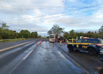 Motorista morre em acidente entre caminhonete e ônibus na BR-386, no RS; duas pessoas ficam feridas
